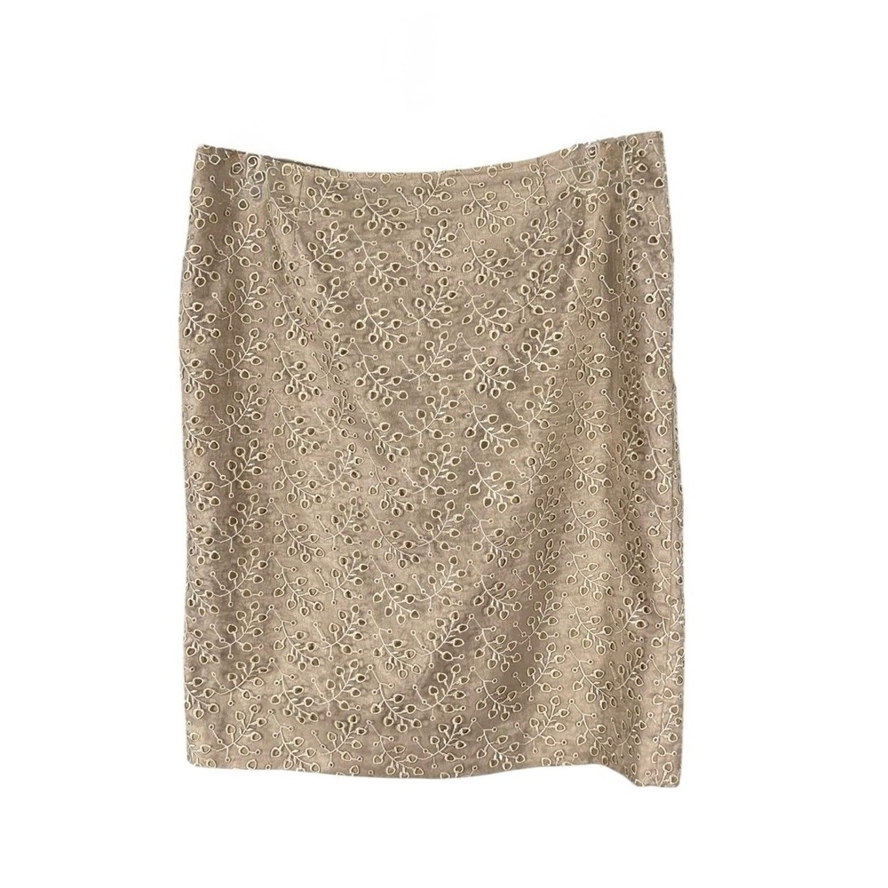 Jones New York Eyelet Skirt Size 12 Preppy Capsule Neutral Staple‎